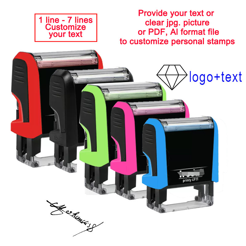 

Customizable Self-Inking Rectangular Personalized Name Signature Laser Engraved Rubber Stamp