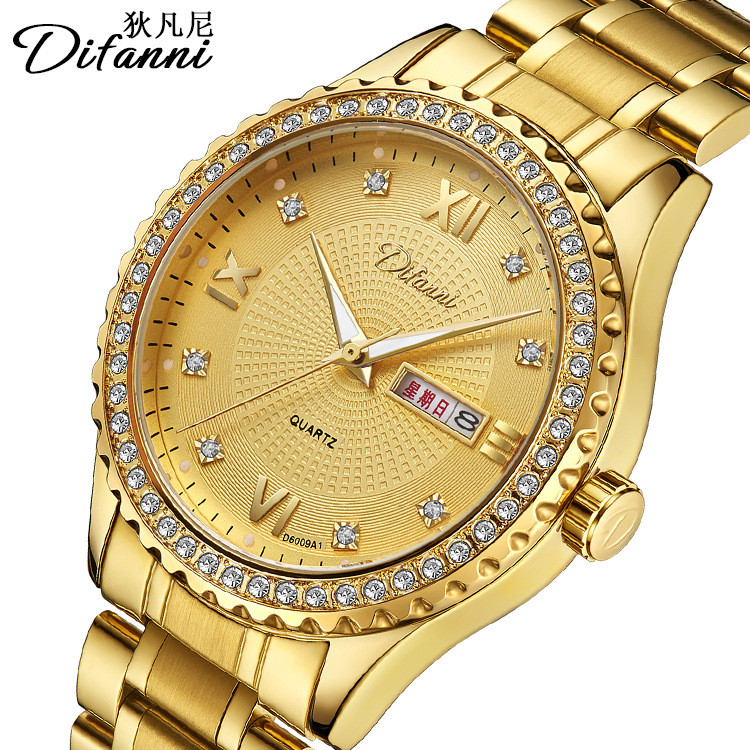 

Jam Tangan Otomatis Penuh Non-Mekanis Difany Swiss Asli Jam Tangan Kuarsa Kalender Ganda Fashion Trendy Tahan Air untuk Pria