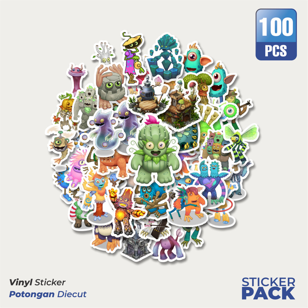 

Super Hemat! 100 PCS Stiker Game Series My Singing Monsters Character Mix 1 Waterproof Aesthetic- Untuk Laptop, Motor, dan Helm - Paper Stationery Pack
