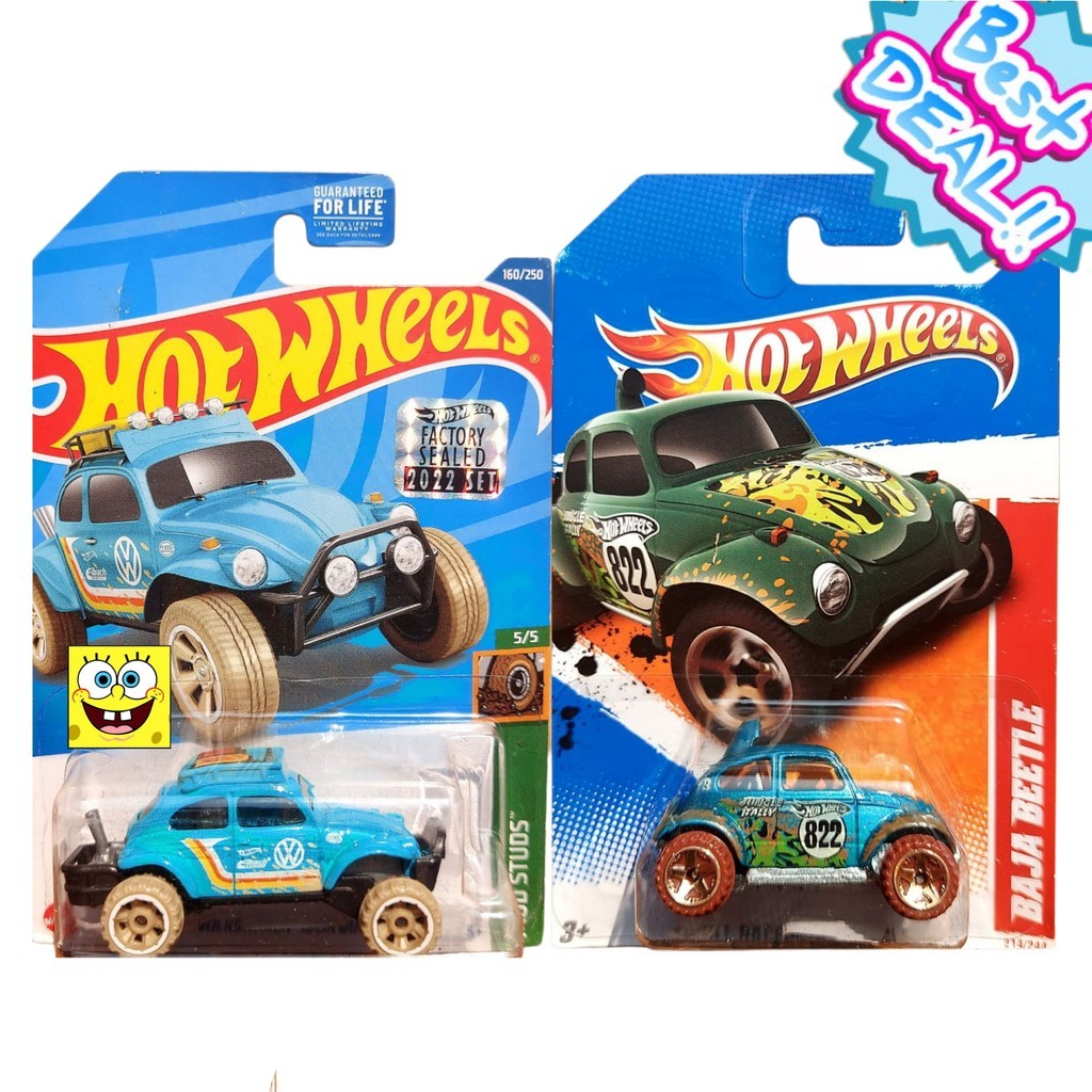 HOTWHEELS VW VOLKSWAGEN B4JA BEETLE BUG HIJAU TREASURE HUNT SHORT CARD
