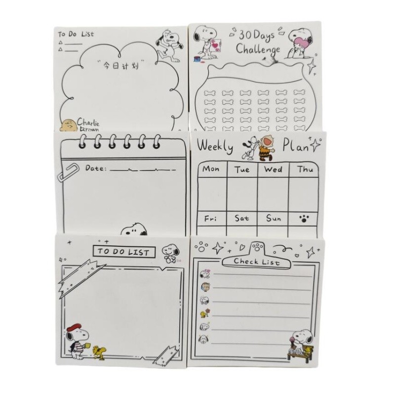 

6pcs/lot Kawaii Snoopy Memo Pad Sticky Note Creative N Times Stationery Label Notepad Bookmark Post School Supplies