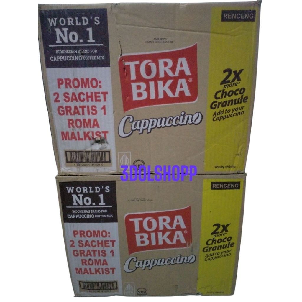 

1 karton Torabika capucino isi 12 renceng Free Malkist
