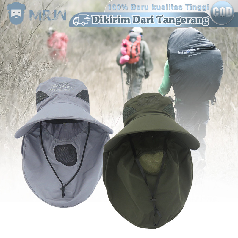 Topi Mancing Anti Uv Outdoor Hat Topi Mancing Pria Topi Hiking Mancing Army