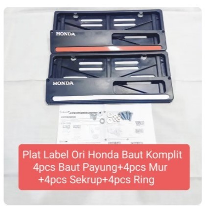 Dudukan Tatakan Rumah Cover Plat Nomor Motor List Label Ori Honda Universal Beat Vario Mio Jupiter N