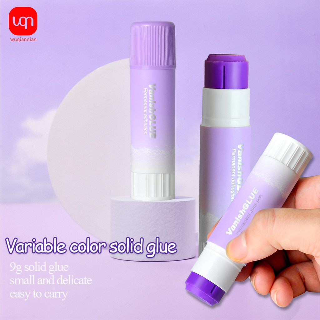 

WQN-3/6/12PCS Creative Purple Color-Changing Solid Glue Stick Hand Glue Non-Toxic Safe School Stationery Supplies 9g