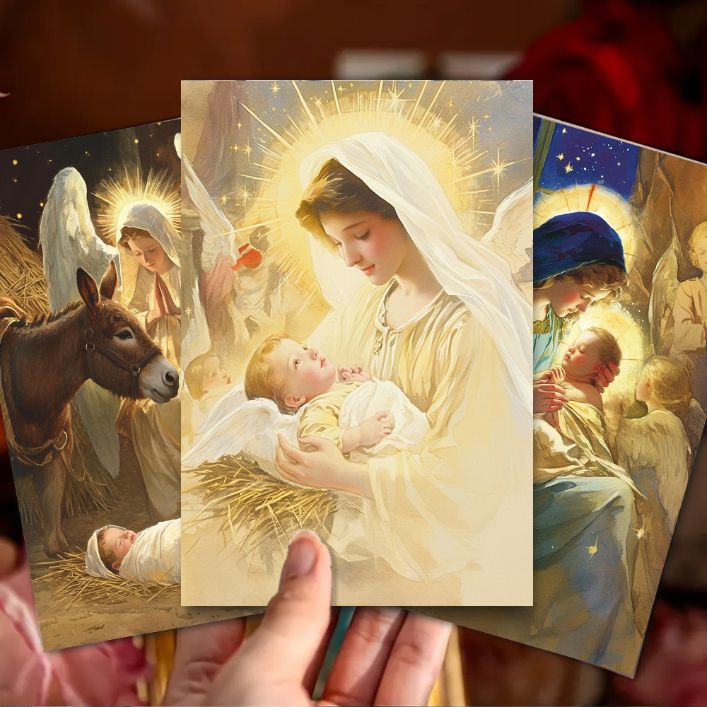 

32pcs, postcards, the birth of Jesus, birthday/anniversary gifts, collectibles, suitable for gifting, mailable.