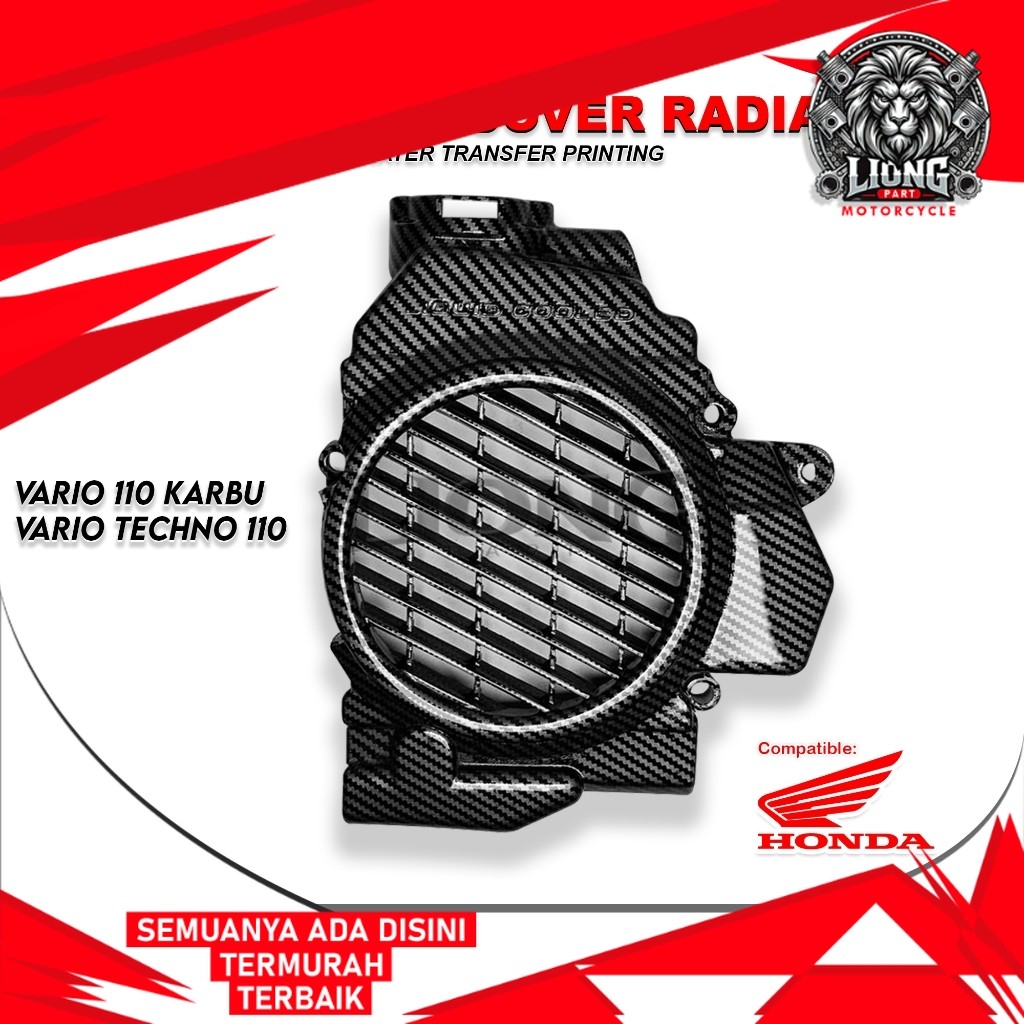 LIONGPART - COVER RADIATOR VARIO 110 KARBU CARBON / TUTUP RADIATOR VARIO TECHNO 110 CW CBS Karbu CAR