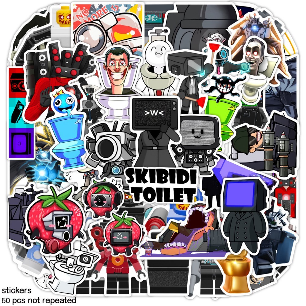 

Toilet Man vs. Monitor Skibidi Toilet50pcs Sticker Sound Man Game Week Edge stickers