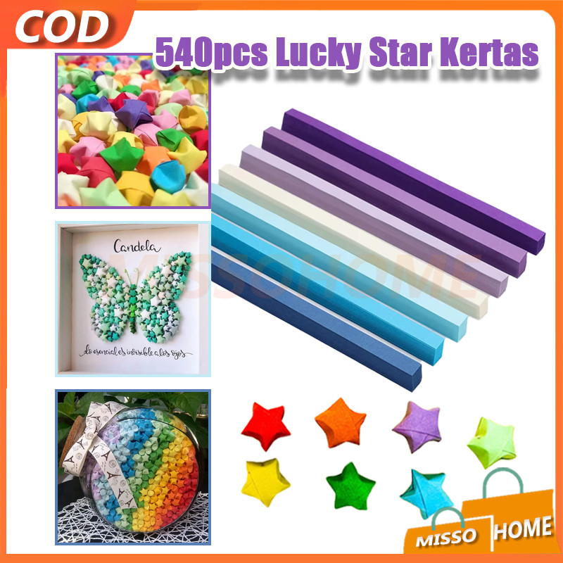 

540 Lembar Kertas Origami Bintang/Color Origami Kertas Bintang/lucky Star Craft Handmade