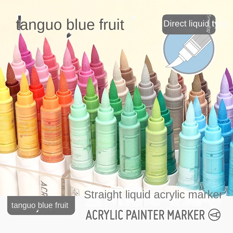 

Languo acrylic marker pen soft head painting can be stacking color intelligent control ink color pens 9 color student brush set