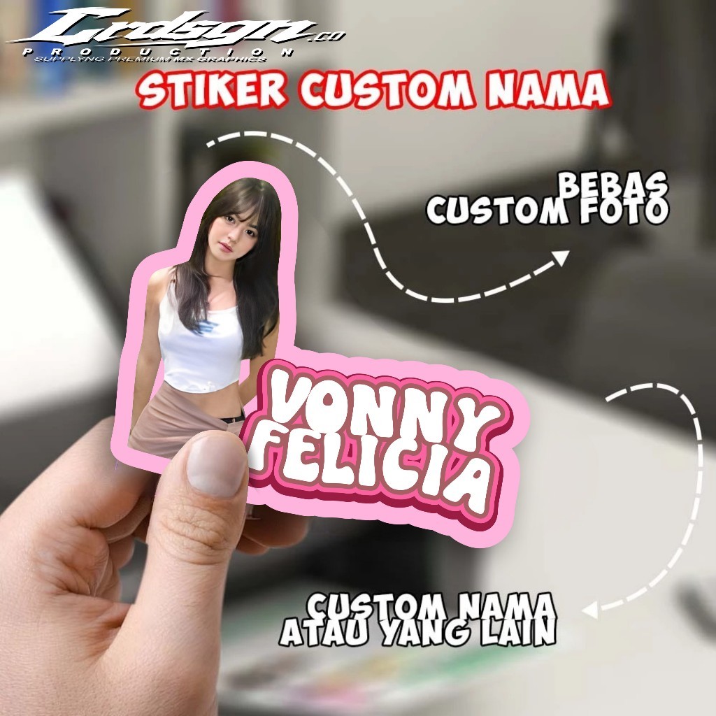 

Stiker Foto Wajah dan Tulisan Nama Custom Free Desain