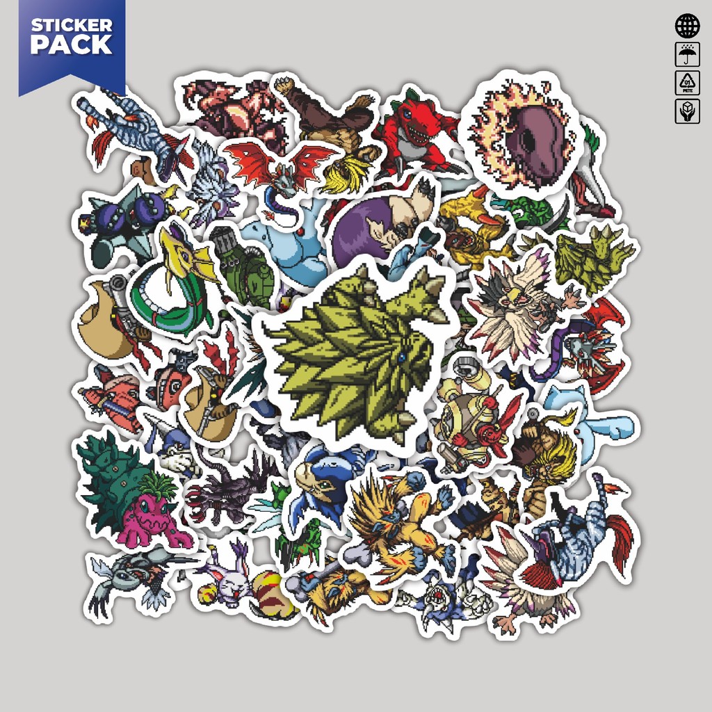 

[100PCS]Stiker Pack Stiker Pixel Digimon V66 Aesthetic Vinyl Anti Air Dekorasi Sticker Laptop Buku Journal Koper Helm Casing HP Gitar Helm Skateboard
