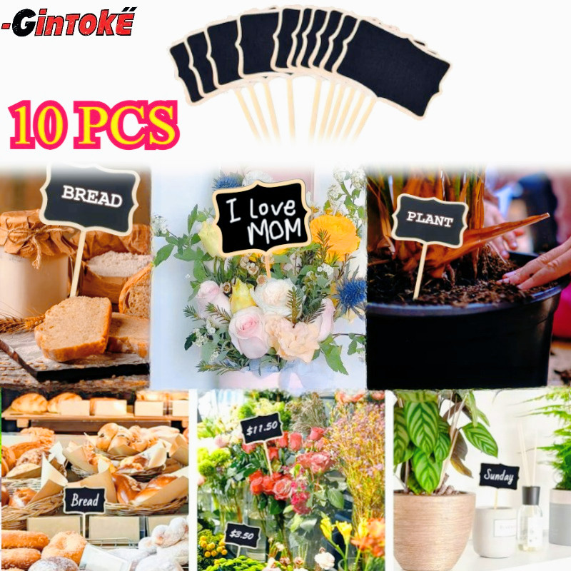 

10PCS/Set Mini Chalkboard Papan Kapur Kecil Mini Chalkboard Blackboard/Tulis Universal Kapur Kayu Papan Untuk Cafe/Meja Reserved