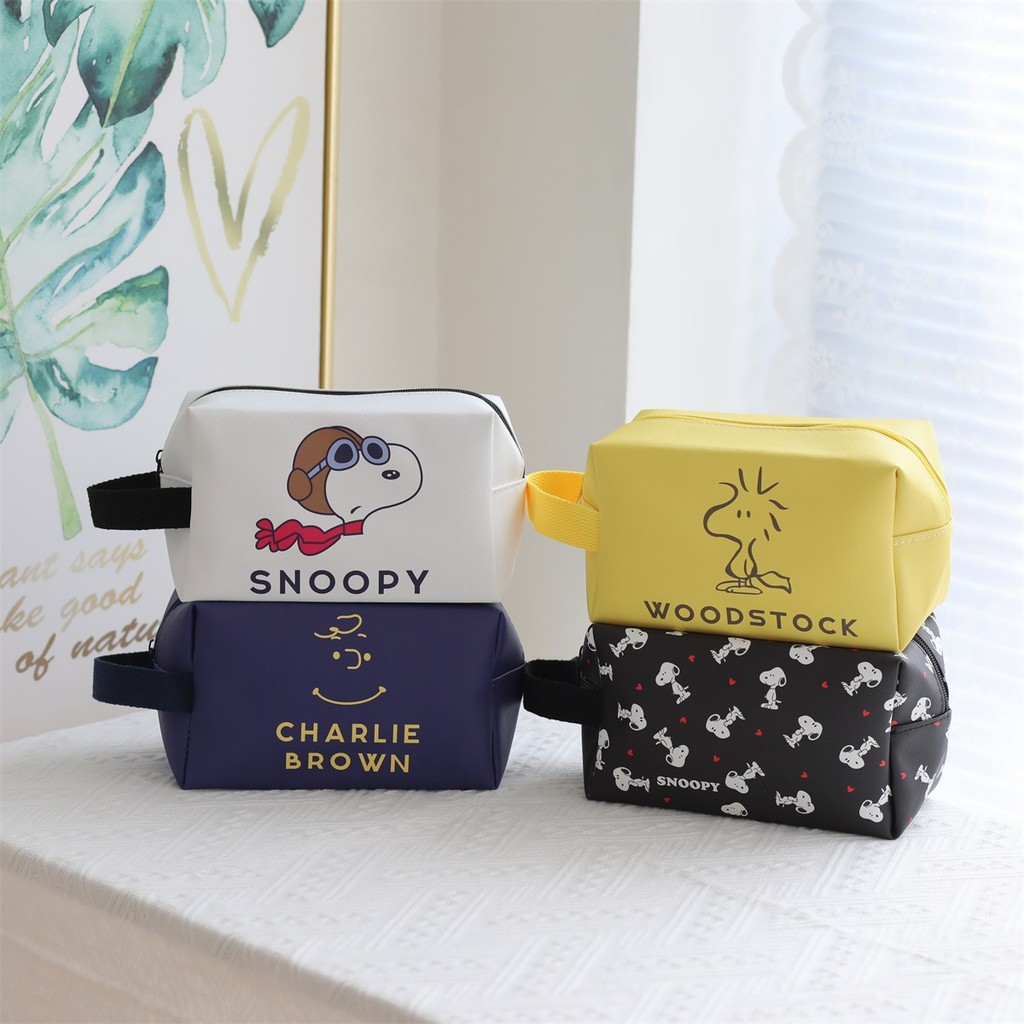 

Cartoon Snoopy Leather Pencil Case Three-Dimensional Waterproof Washing Bag Cosmetic Bag Present Student Stationery Wholesale
