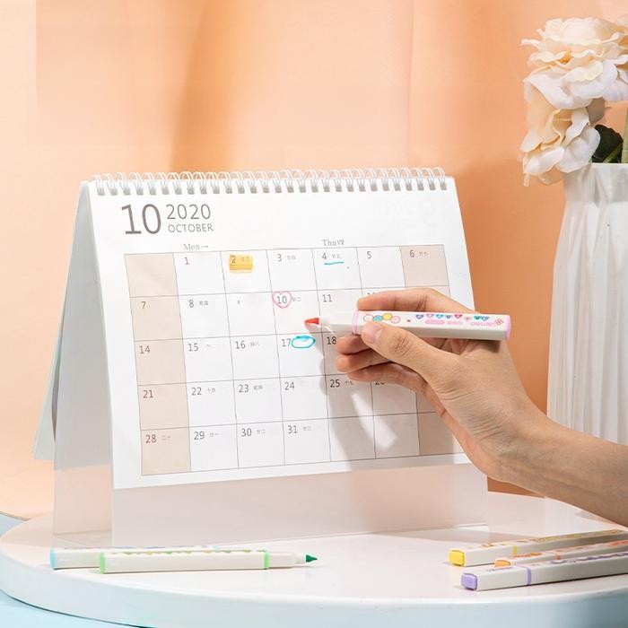 

Deli Highlighter / Penanda Warna Dual Tip 6 Warna Terang S741 Biru Stationery - highlighter