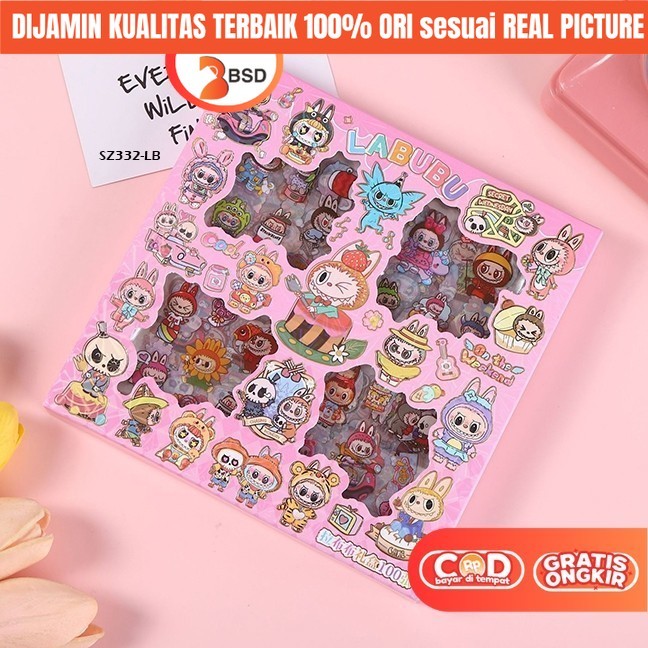 

BSD Mainan Sticker Tempel Labubu Kuromi DIY Kreatifitas Anak Perempuan KKV 3 4 5 7 Tahun Isi 100Pcs