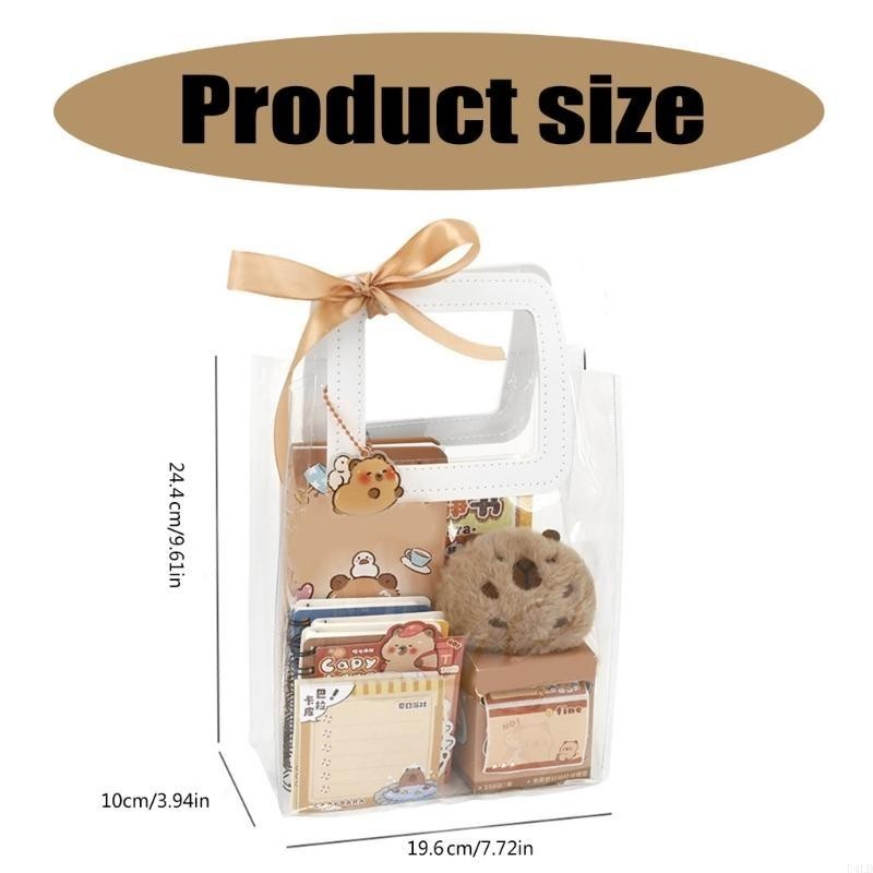 

U4LD Cartoon School Supplies Stocking Fillers, Includes Cartoon Notebook Ballpoint Pen Stickers Note Paper Keychain Bookmarks