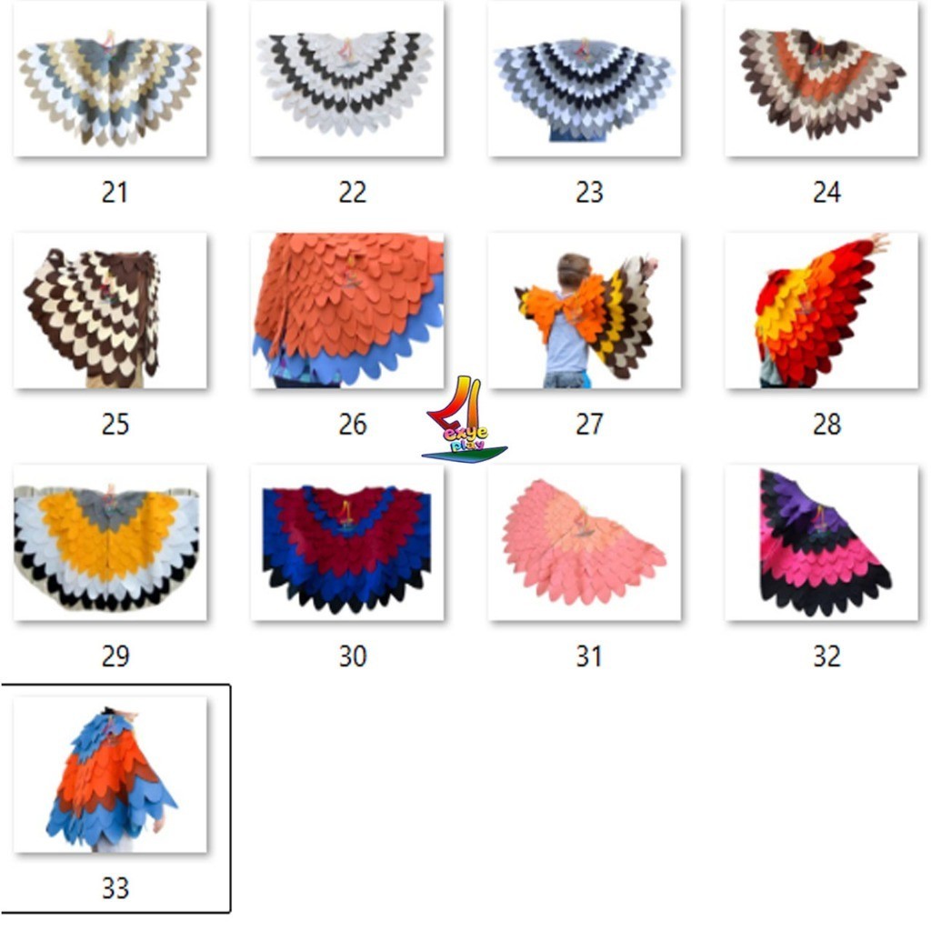 Premium Kostum sayap burung anak sayap burung Sayap Burung Baju Karnaval Kostum Karnaval 21-33 bagia