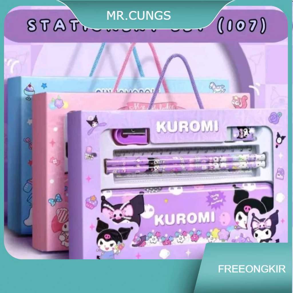 

Kotak Hadiah Alat Tulis Sanrio 6in1 Kuromi Melody Cinnamoroll untuk Anak Perempuan Sekolah