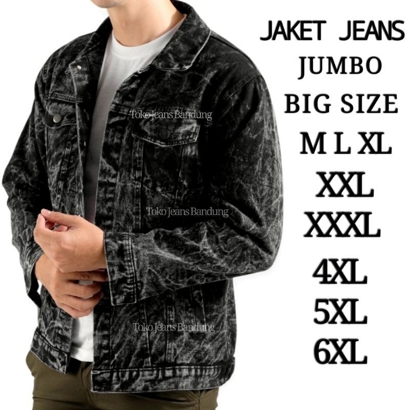 Ra Fashionable Jaket Jeans Denim Jumbo Big Size M L XL XXL XXXL 4XL 5XL 6XL Pria Cowok Premium Terba