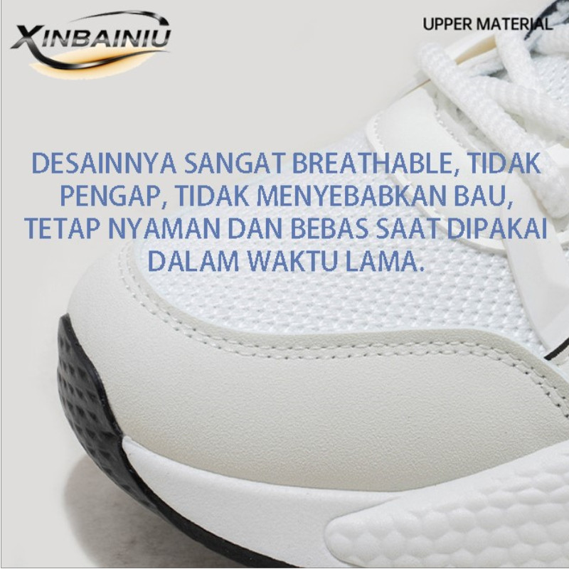 big promo xinbainiu sepatu sneakers sport pria anti licin running tinggi 5/10cm