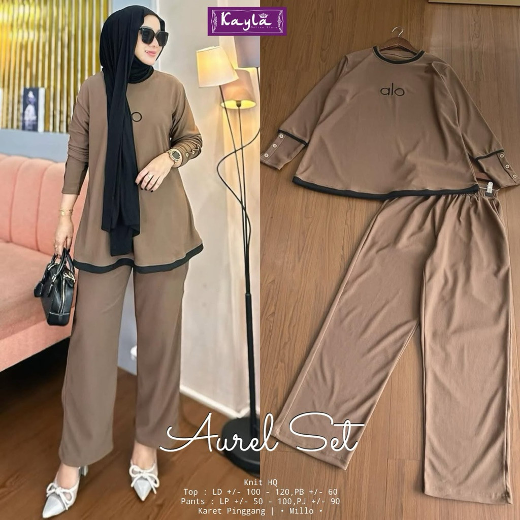 COD= NO CANCEL• Aurel Set by Kayla• Setelan Celana Knit Best Selleralya store
