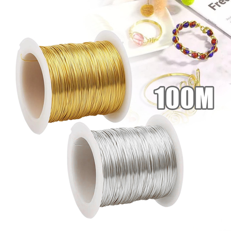 1 Roll Kawat Bross Tembaga Bahan Aksesoris 0.3mm Tali Kawat Tembaga Kawat Kerajinan Tangan
