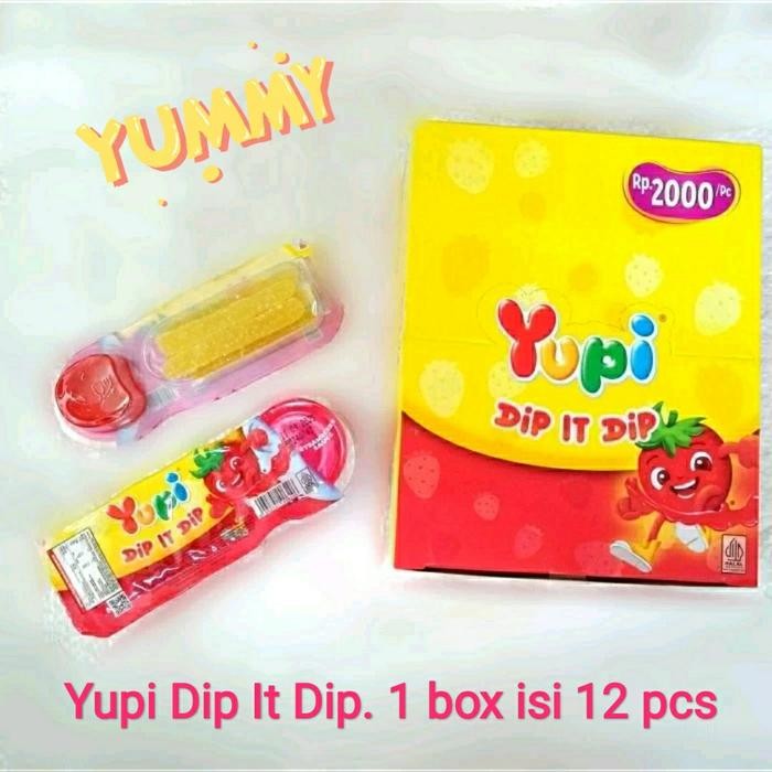 

yupi dip it dip dengan saus strawberry | box isi 12 bks