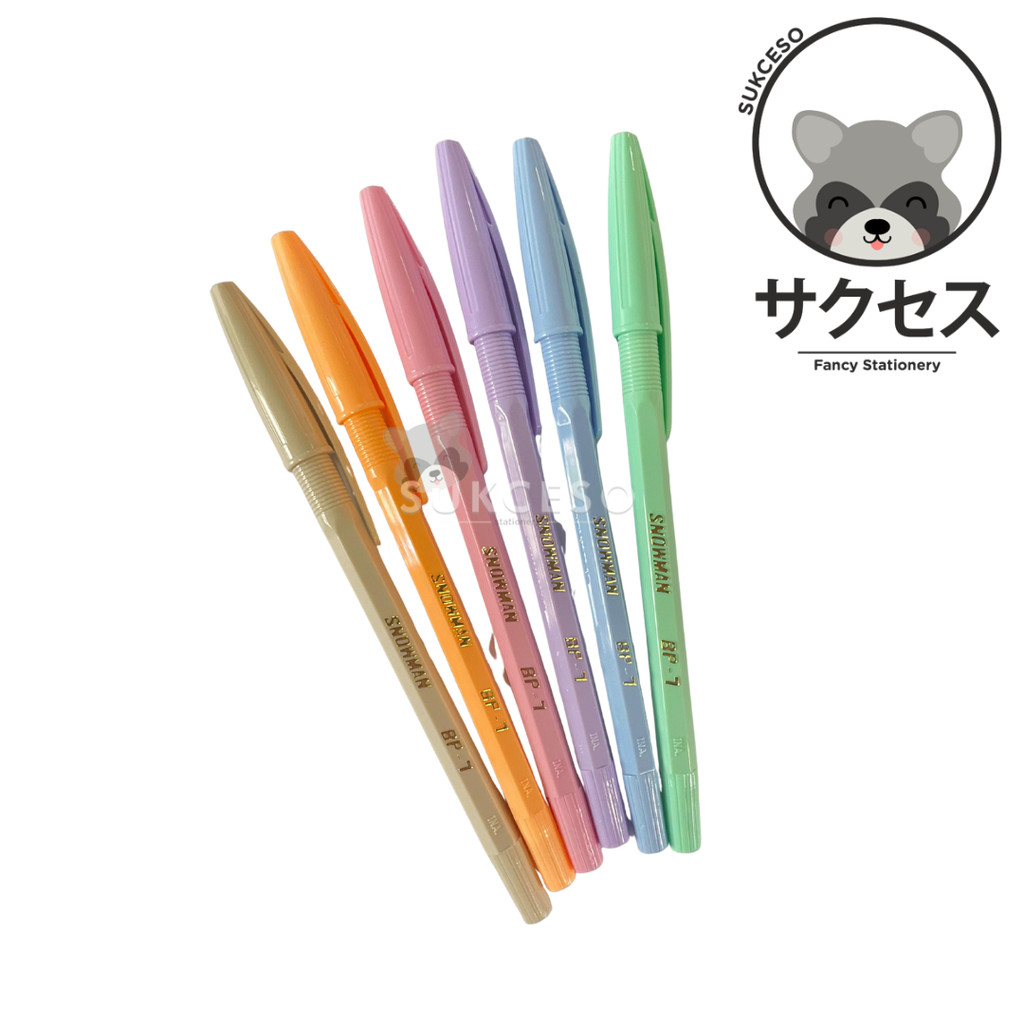 

Snowman Pulpen Bolpoint Bolpen BP-7 Pastel Series