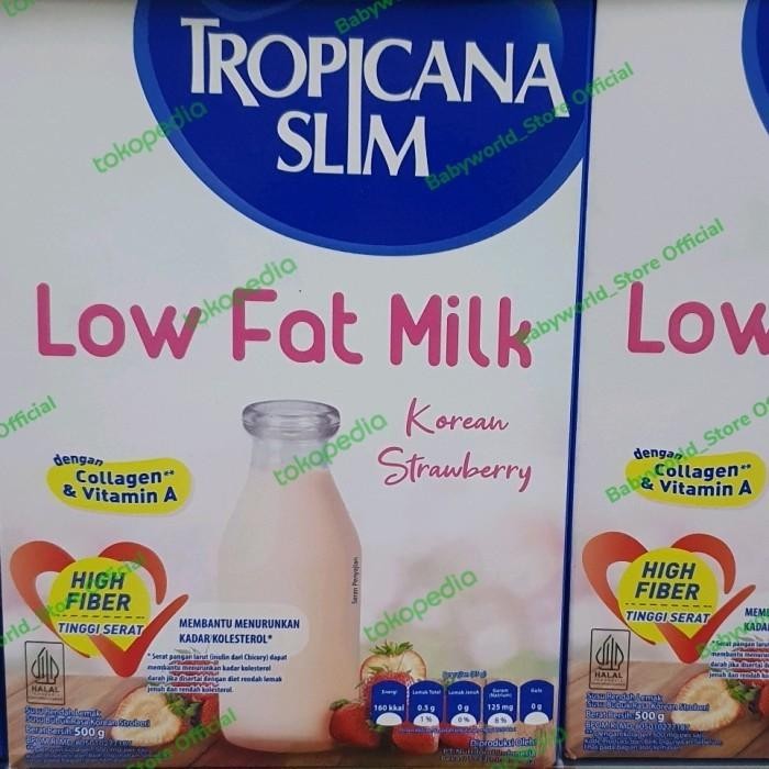 

Tropicana Slim Low Fat Milk High Fiber Susu Rasa Stroberi 500gr