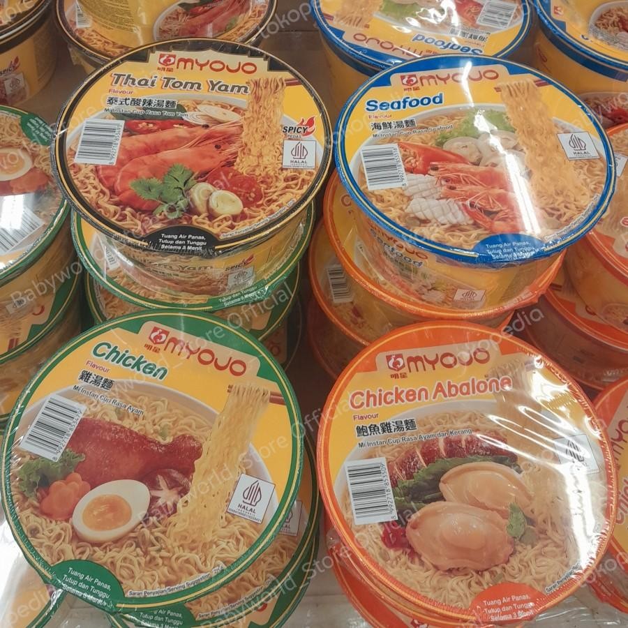 

Myojo mie Instan Mie Cup TOM YUM / CHICKEN / SEAFOOD / CHICKEN ABALONE 80gr