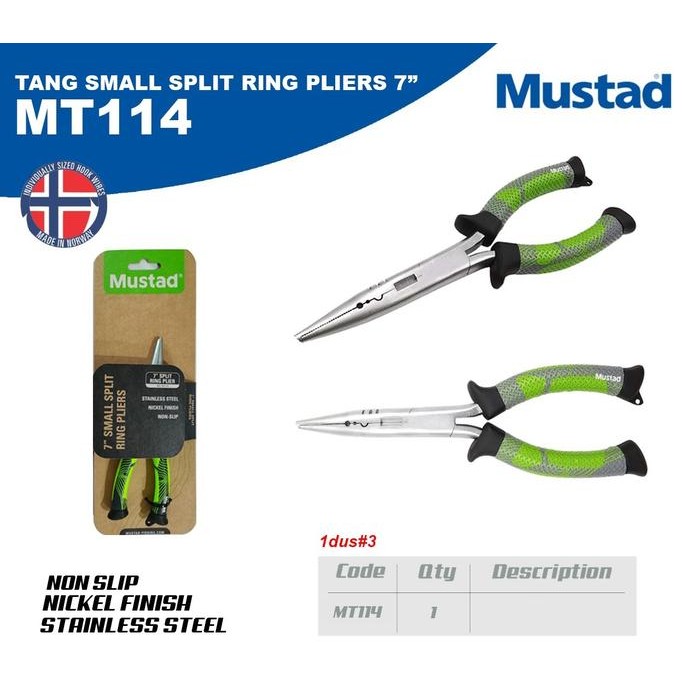 Tang Mustad Small Split Ring Pliers MT114 - Tang Pancing Split Ring Tahan Karat