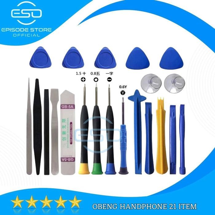 Terbaru obeng set 21 item obeng service handphone komputer laptop new fullset