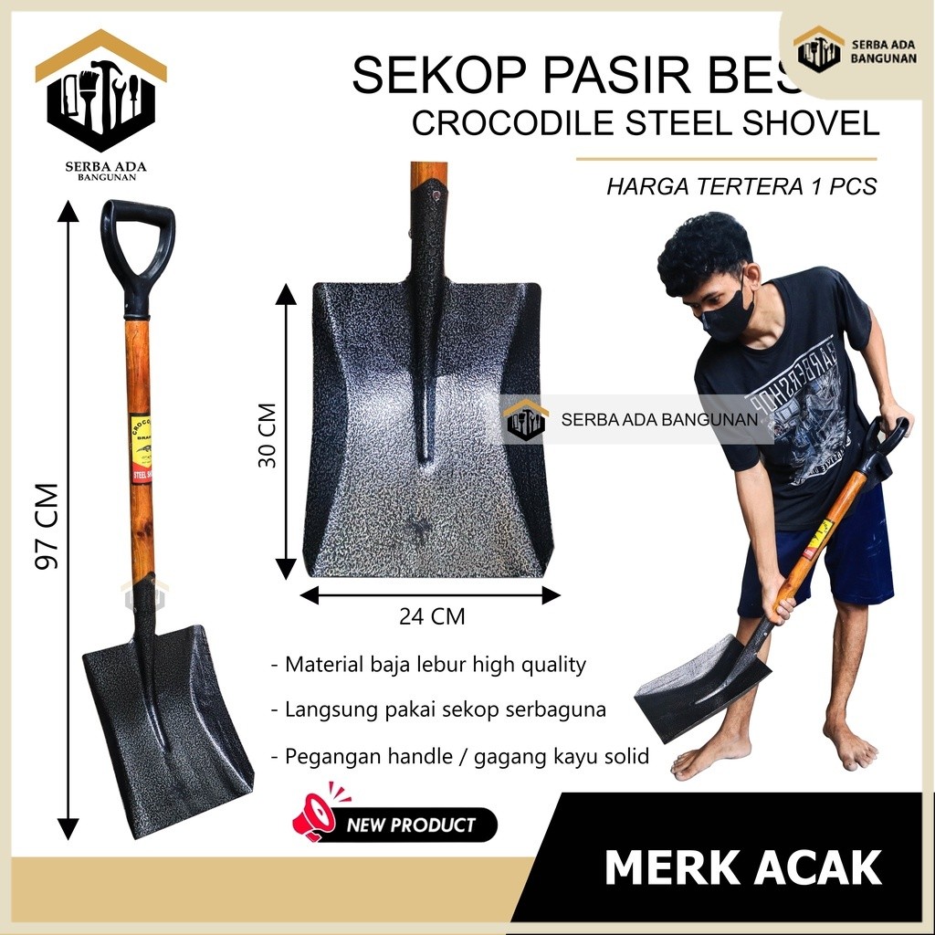 Sekop Pasir Buaya - Sekop Iron Steel / Steel Shovel Crocodile Ekonomis