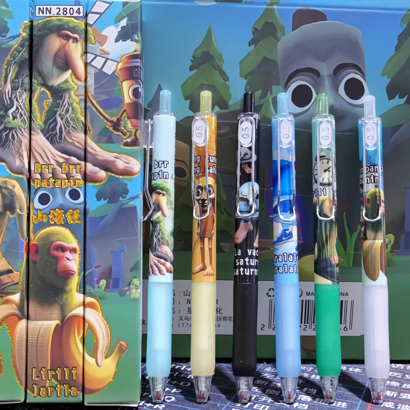 

Tung Tung Tung Sahur Gel Pen Click Pen Student Gift Stationery Creative Gel Pen Is Smooth and Easy To Write Without Ink Jam Pen