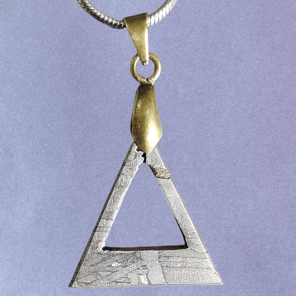 Muonionalusta Meteorite Necklace Iron Meteorite Pendant Jewelry Natural Meteorite Material Specimen