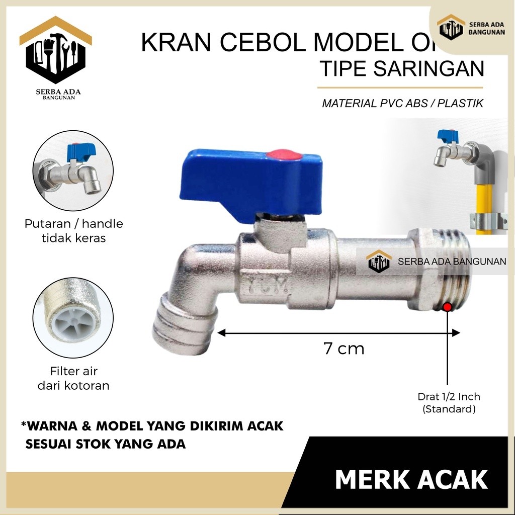 SAB Kran Tembok MODEL Onda 1/2" Body Panjang / Keran Air Babet Bukan Besi BUKAN MERK ONDA