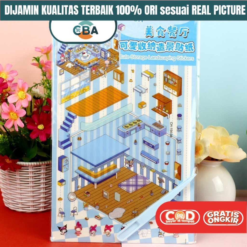 

CBA Mainan Puzzle Sticker Rumah Rumahan Kuromi DIY 3D Edukasi Anak Perempuan KKV 9 7 5 4 3 2 Tahun