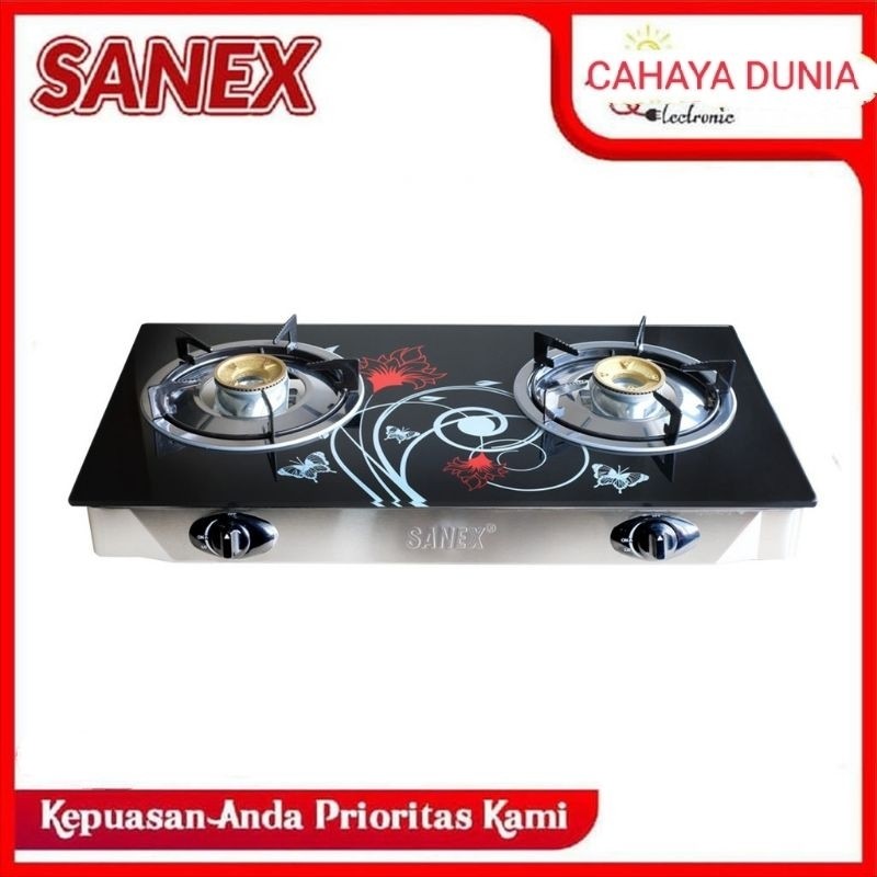KOMPOR GAS KACA SANEX 2 TUNGKU