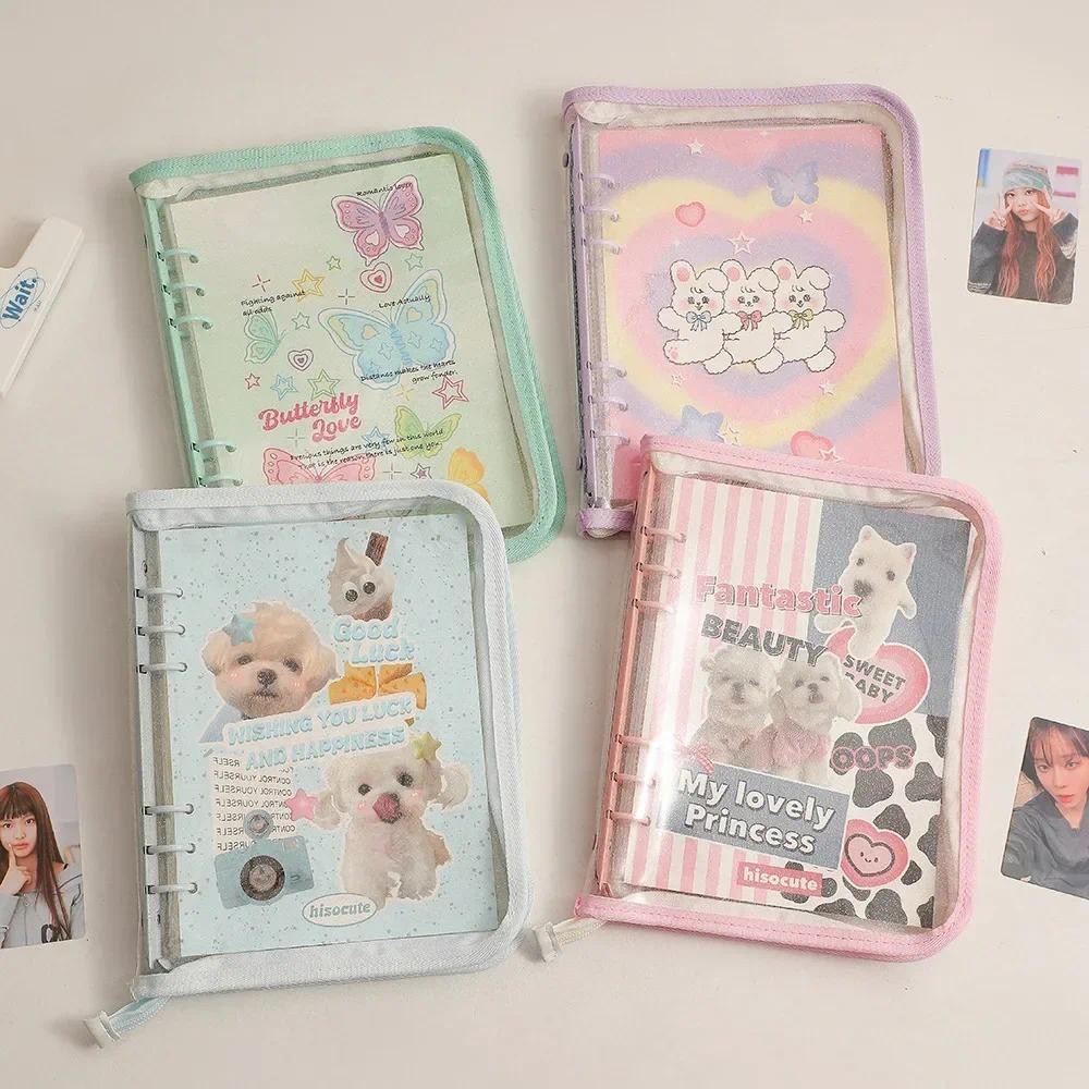 

Kawaii A5 Zipper Binder Collect Book PVC Refill Organizer DIY Journal Dairy Transparent Kpop Idol Photo Album Holder Stationery