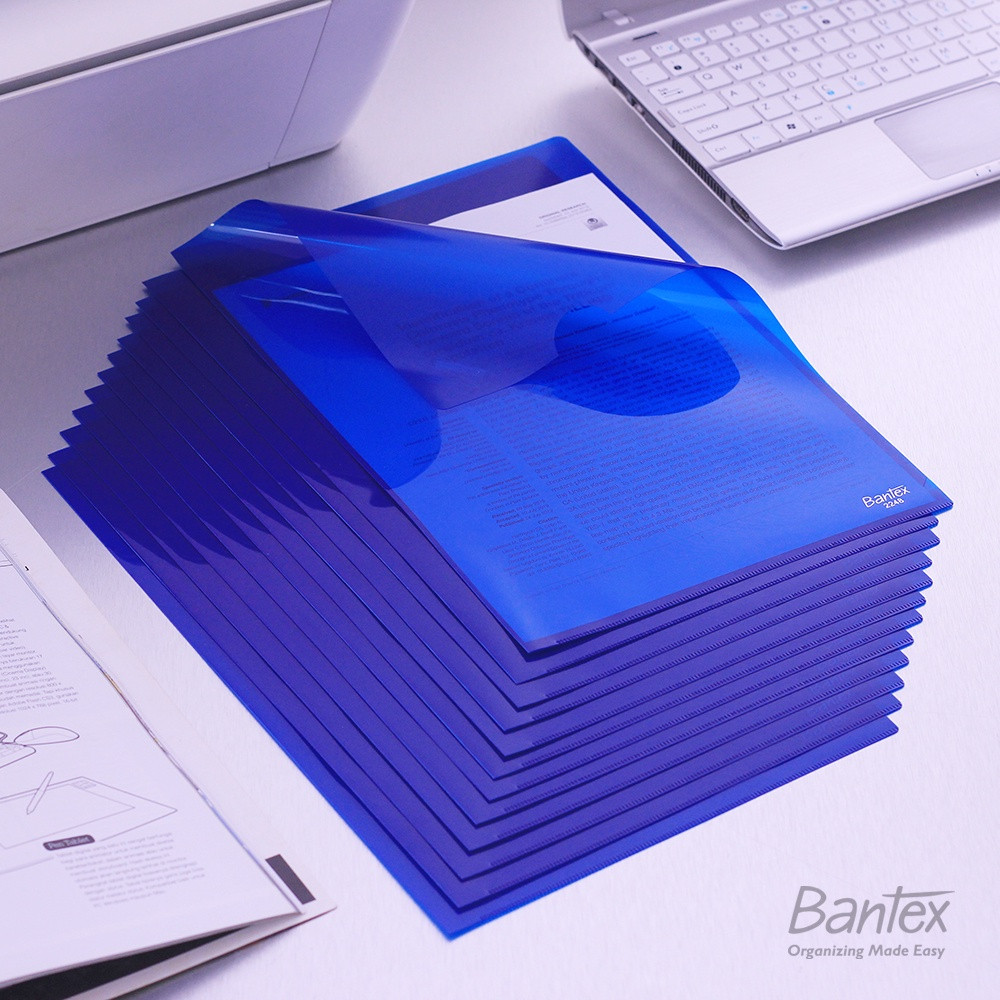 

[MSS] Map L Plastik Bening Clear Sleeve L Folder Folio F4 Blue