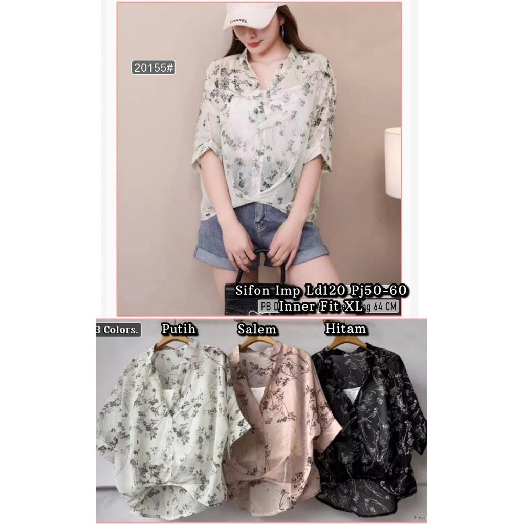 20155 Sifon Bunga blouse atasan blus