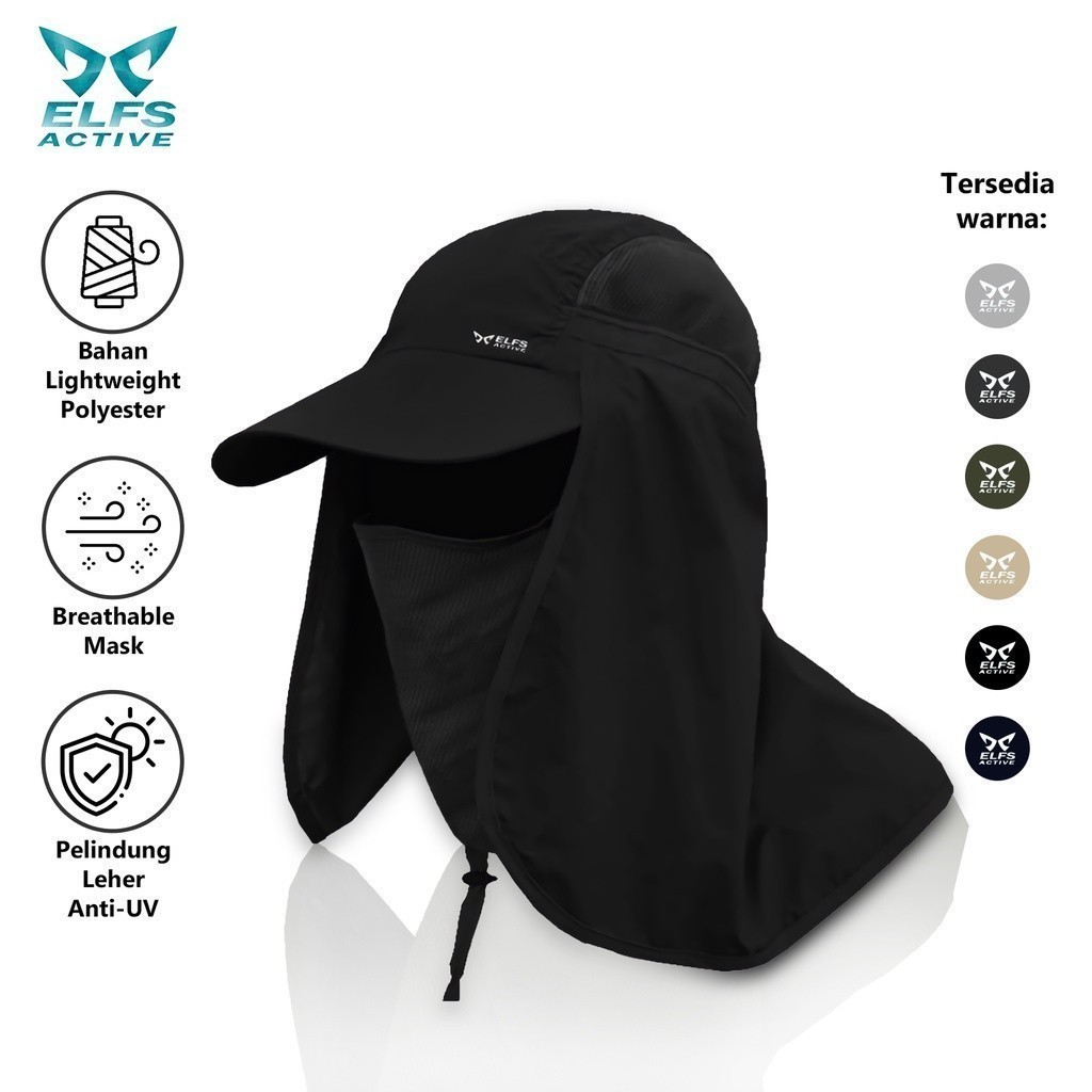 HM87YH ELFS ACTIVE Topi Mancing Multifungsi Fishing Hat Anti UV Masker Jepang Outdoor Hat IMPORT