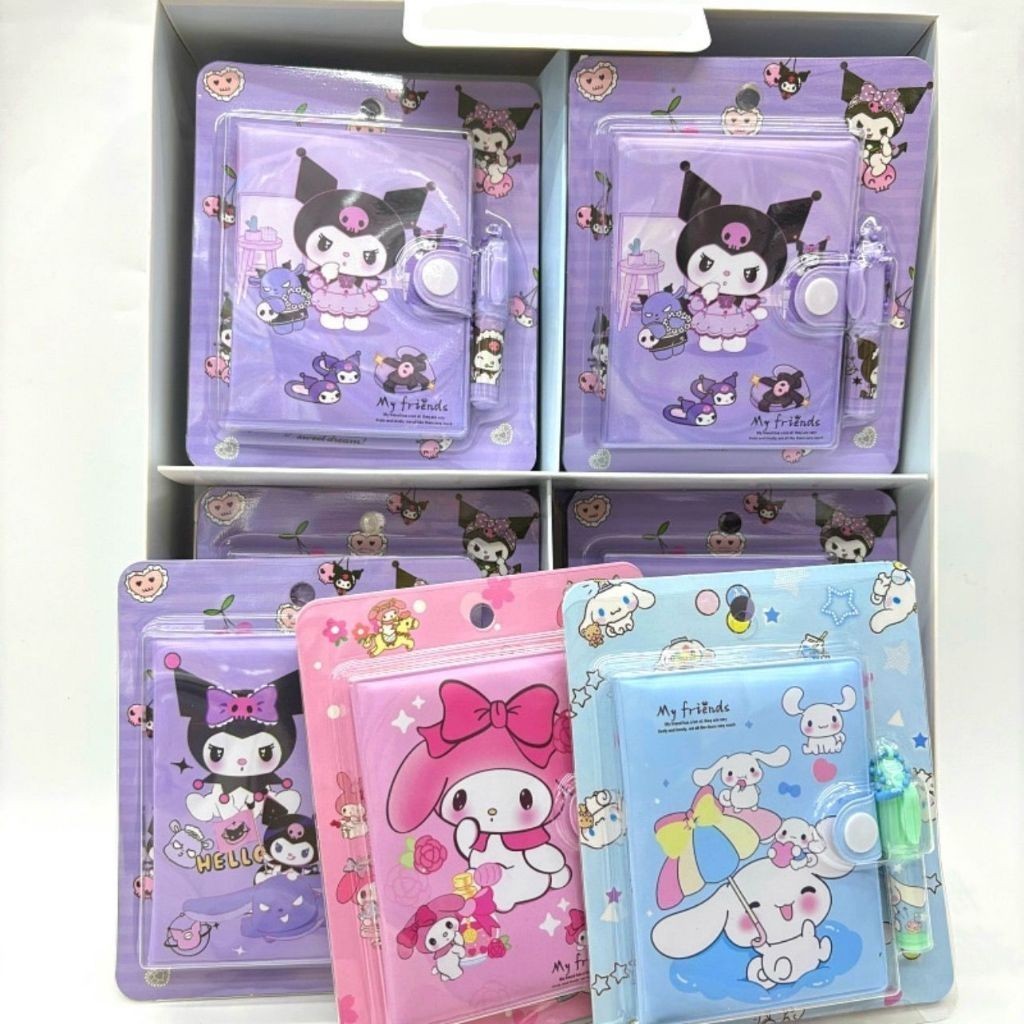 

ACEH.BRO 130888 Buku Memo Sanrio Kancing Buku Diary Mini Notebook Anak Alat Tulis Anak Sekolah Karakter Kuromi Cinnamoroll Melody Hadiah Ulang Tahun Anak Kado Anak Souvernir Anak