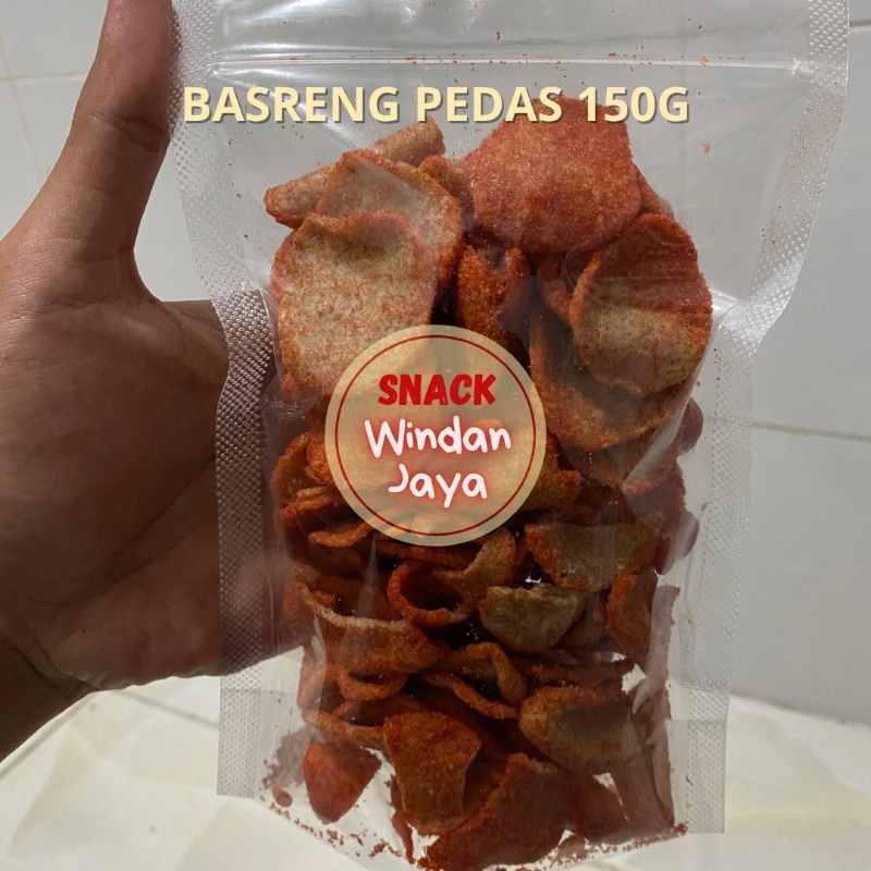 

Basreng Pedas Bulat Koin pipih keping 150 gram