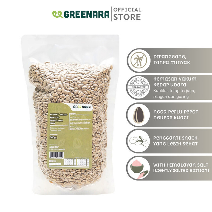 

HEMAT! Greenara Lightly Salted Roasted Sunflower Seed 500gr / Kuaci Panggang