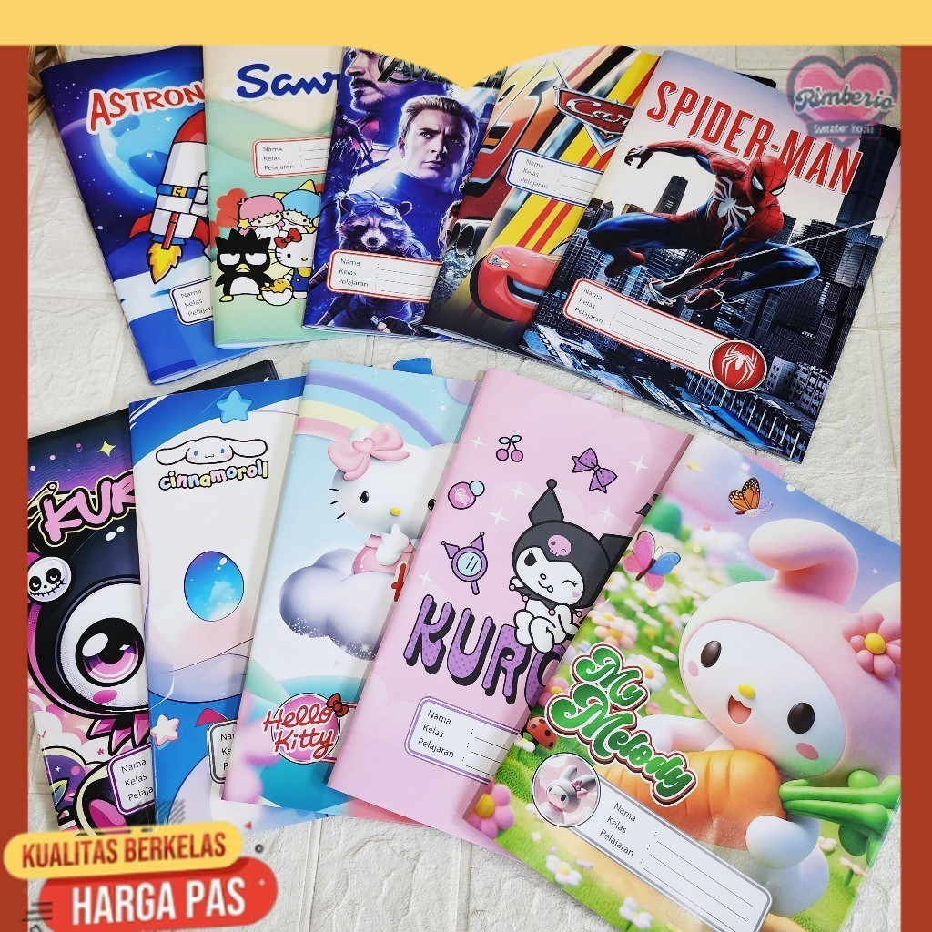 

SAMPUL BUKU KARAKTER KARTUN LUCU- LUCU UKURAN KWARTO