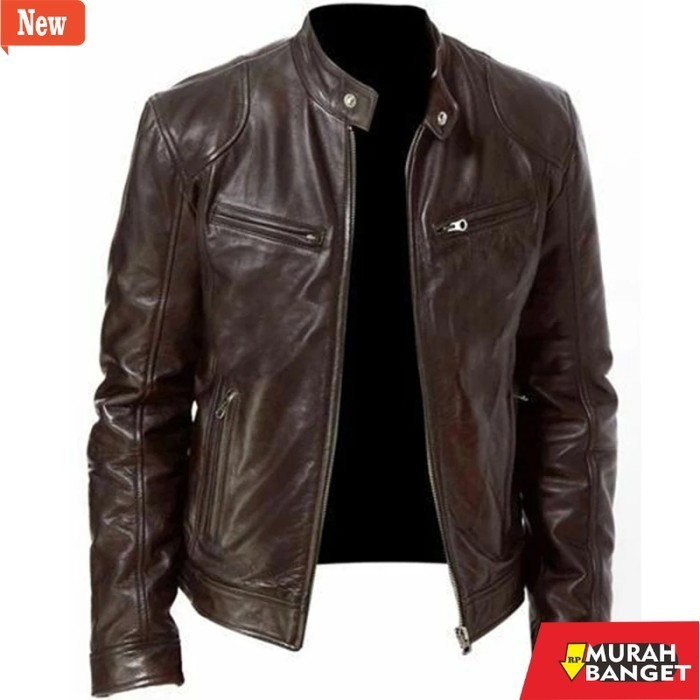 jaket kulit pria garut JAKET PRIA TERLARIS/JAKET KULIT - coklat tua, XS