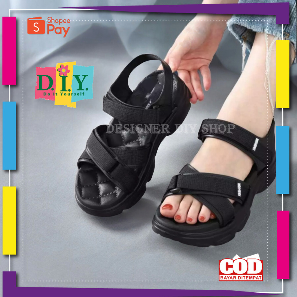 [PREMIUM ORIGINAL] Sepatu Sandal Wanita Gunung Tali Wedges Korean Style