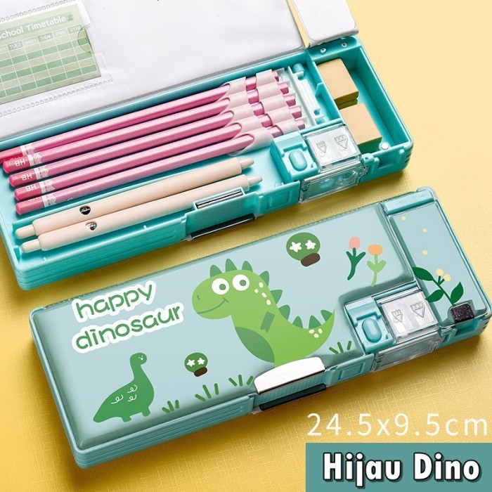 

promo ✨ -Kotak Tempat Pensil Magnet Karakter 2 Sisi Rautan Pencil Case PC0017 - MOTIF D